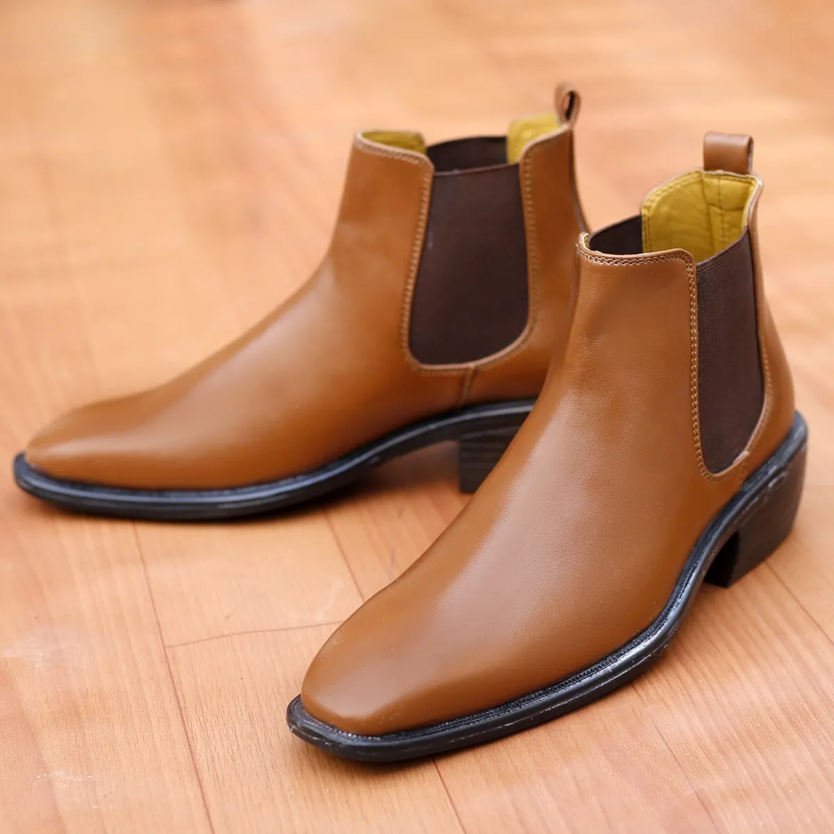 Men's Stylish Hidden Height Formal and Casual Wear British Chelsea Ankle Boots