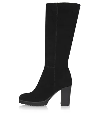 Monique Suede Tall Boot | Black