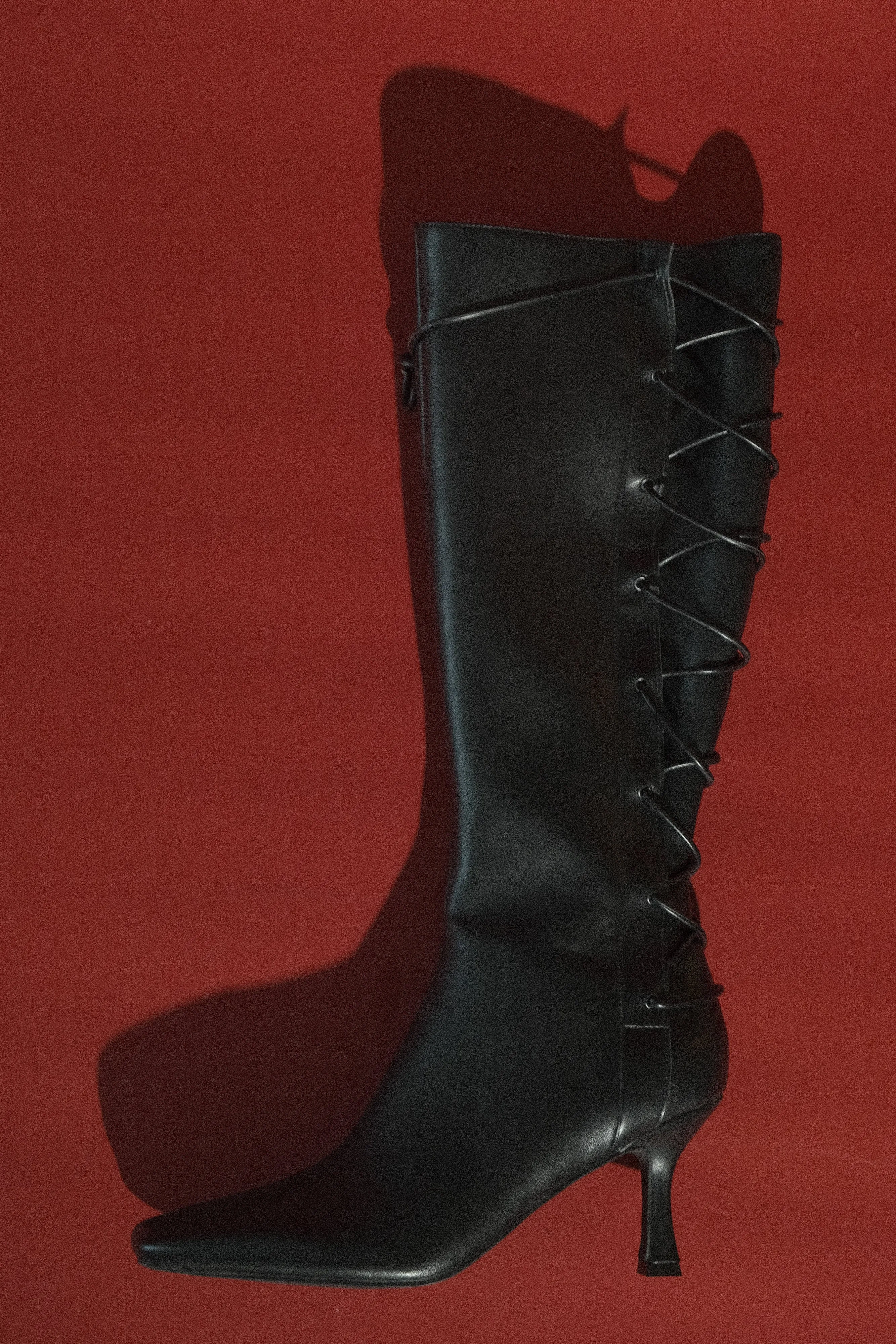 Nevaeh Lace Up Boots - Black