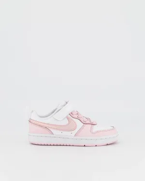 NIKE KIDS COURT BOROUGH LOW 2 SE1 - WHITE/PINK FOAM