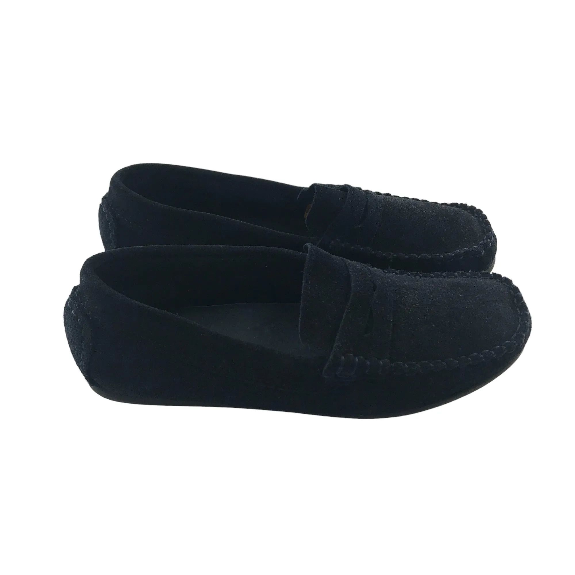 Papouelli London moccasins shoe size 3 navy blue suede plain