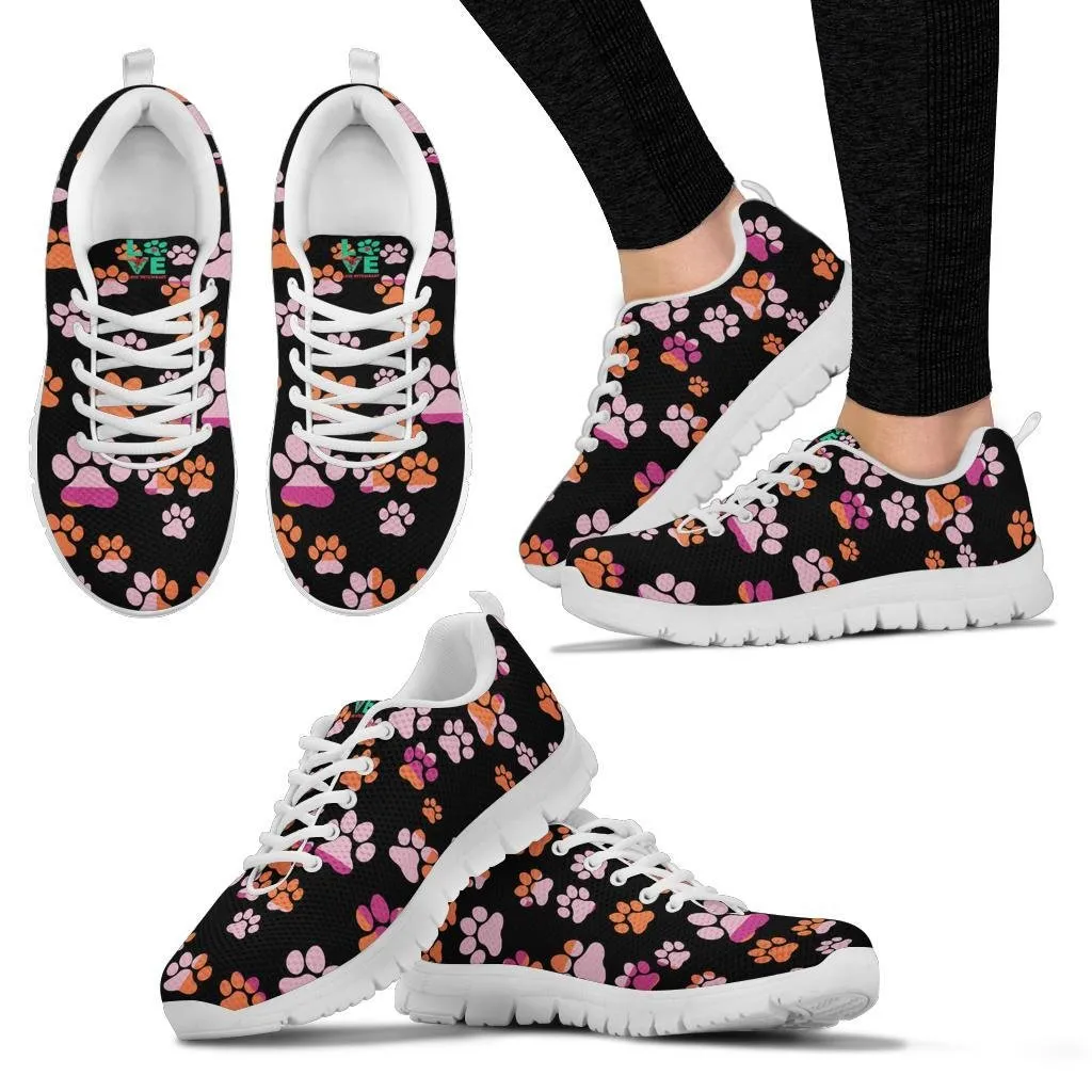 Pawprints Pattern Colorful - Women's Sneakers