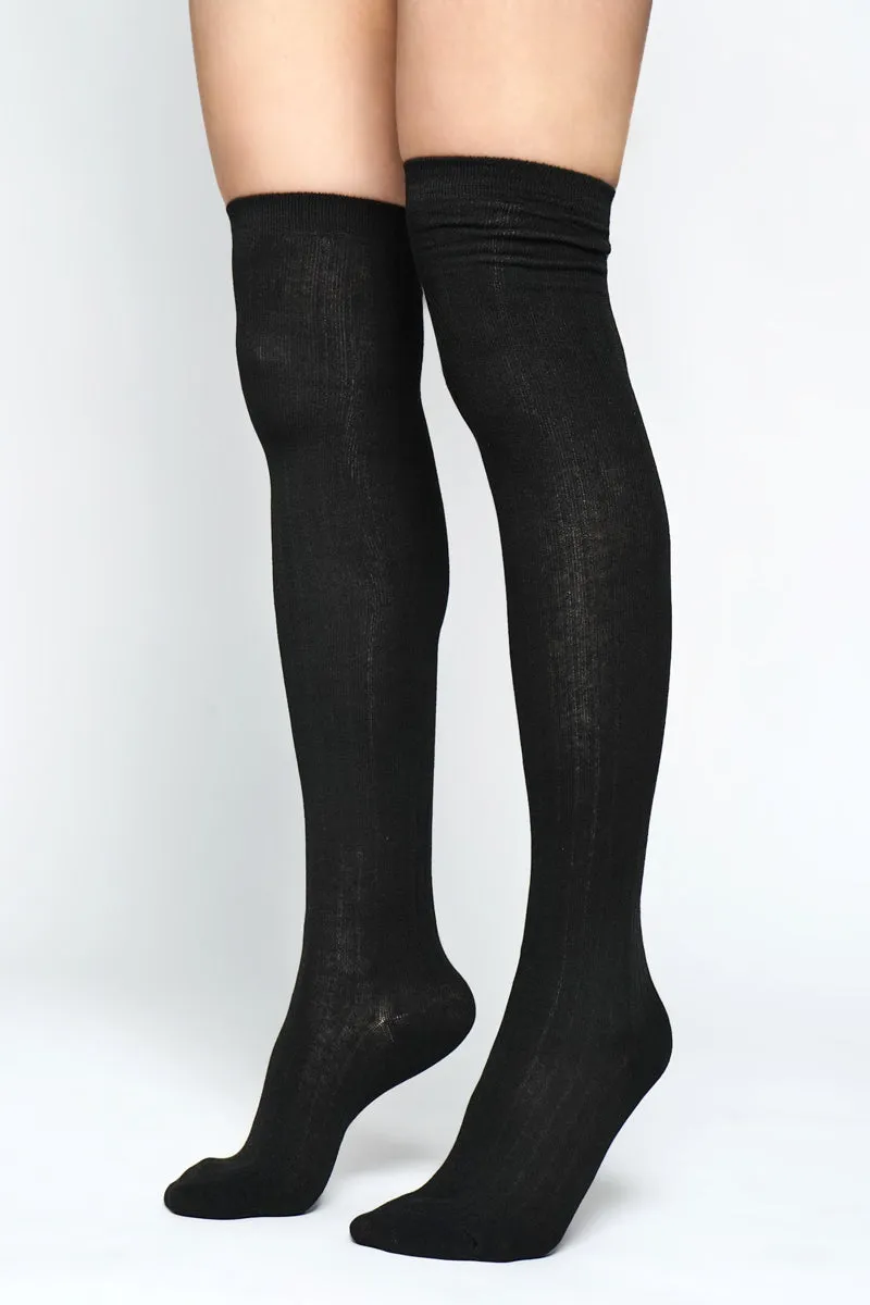 Penelope Over-Knee Ribbed Socks