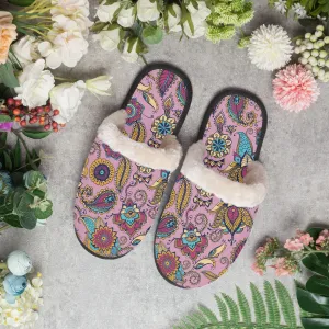 Pink Paisley | cozy slippers