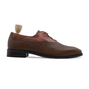 Pintxo - Men's Brown Calf and Pebble Grain Leather Oxford Shoe