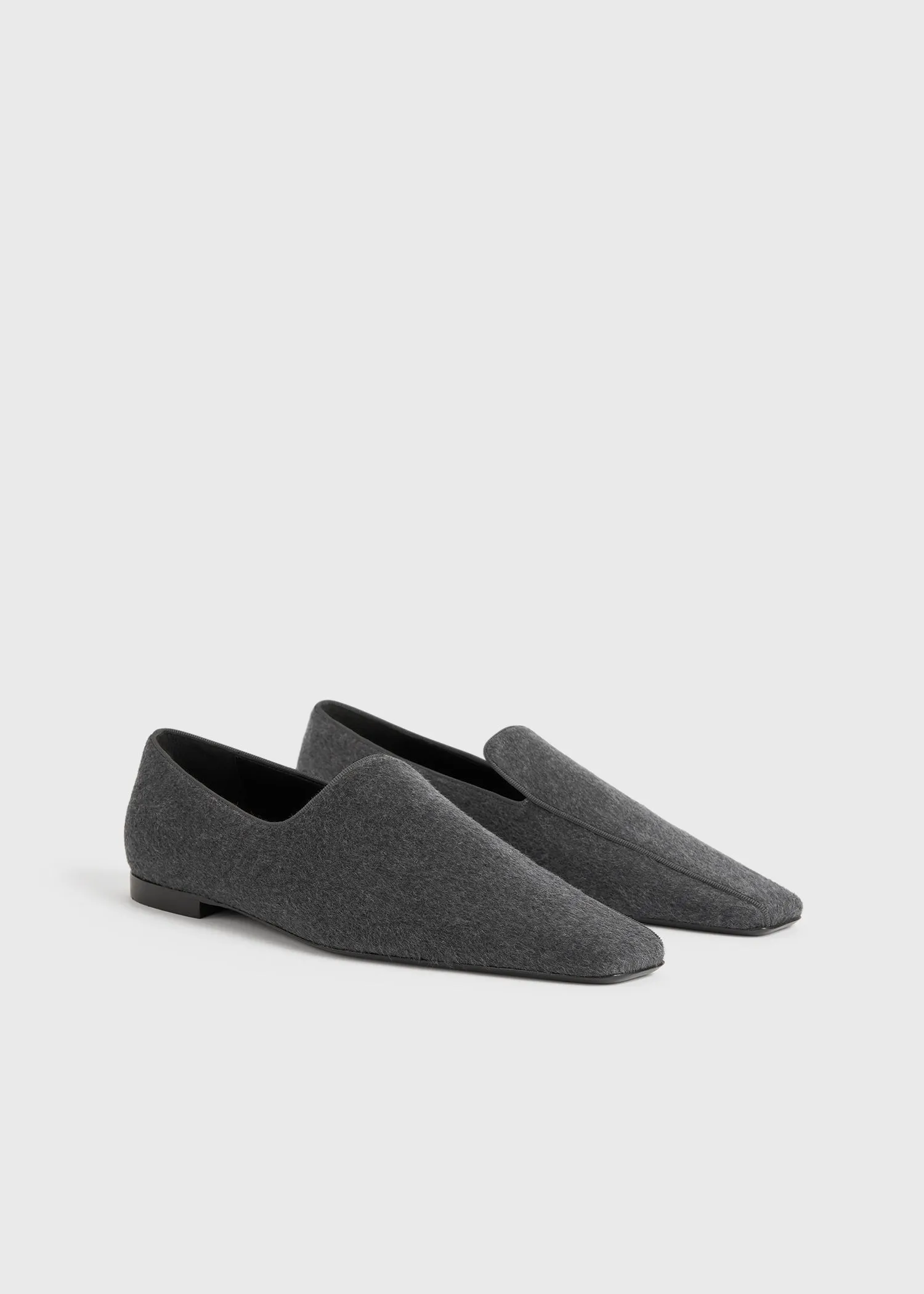 Piped wool loafers grey