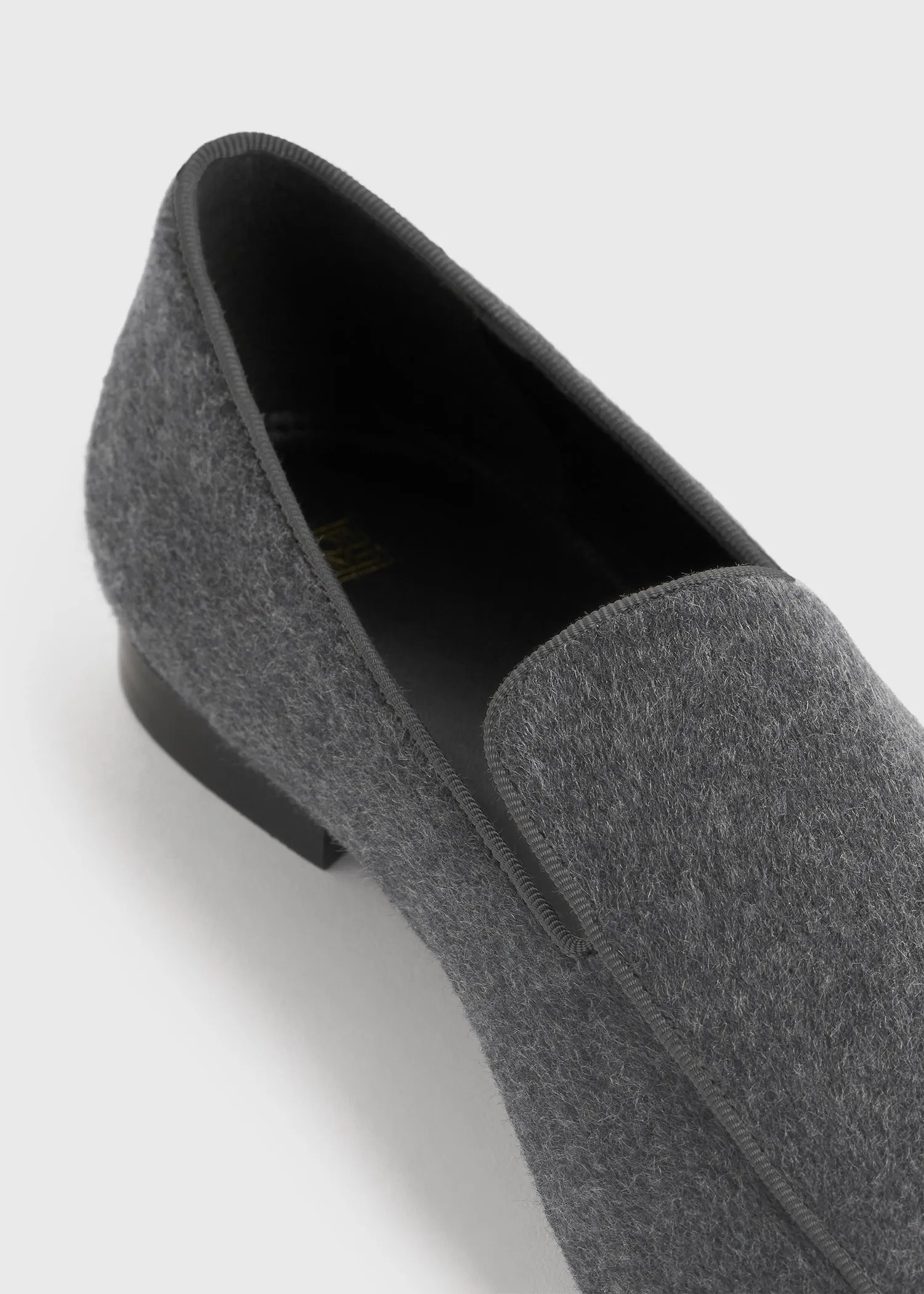 Piped wool loafers grey