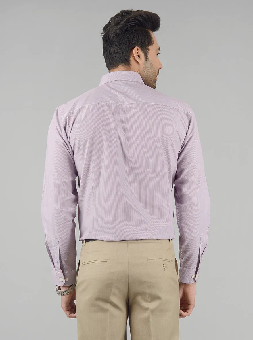 Purple Striped Slim Fit Casual Shirt | Greenfibre