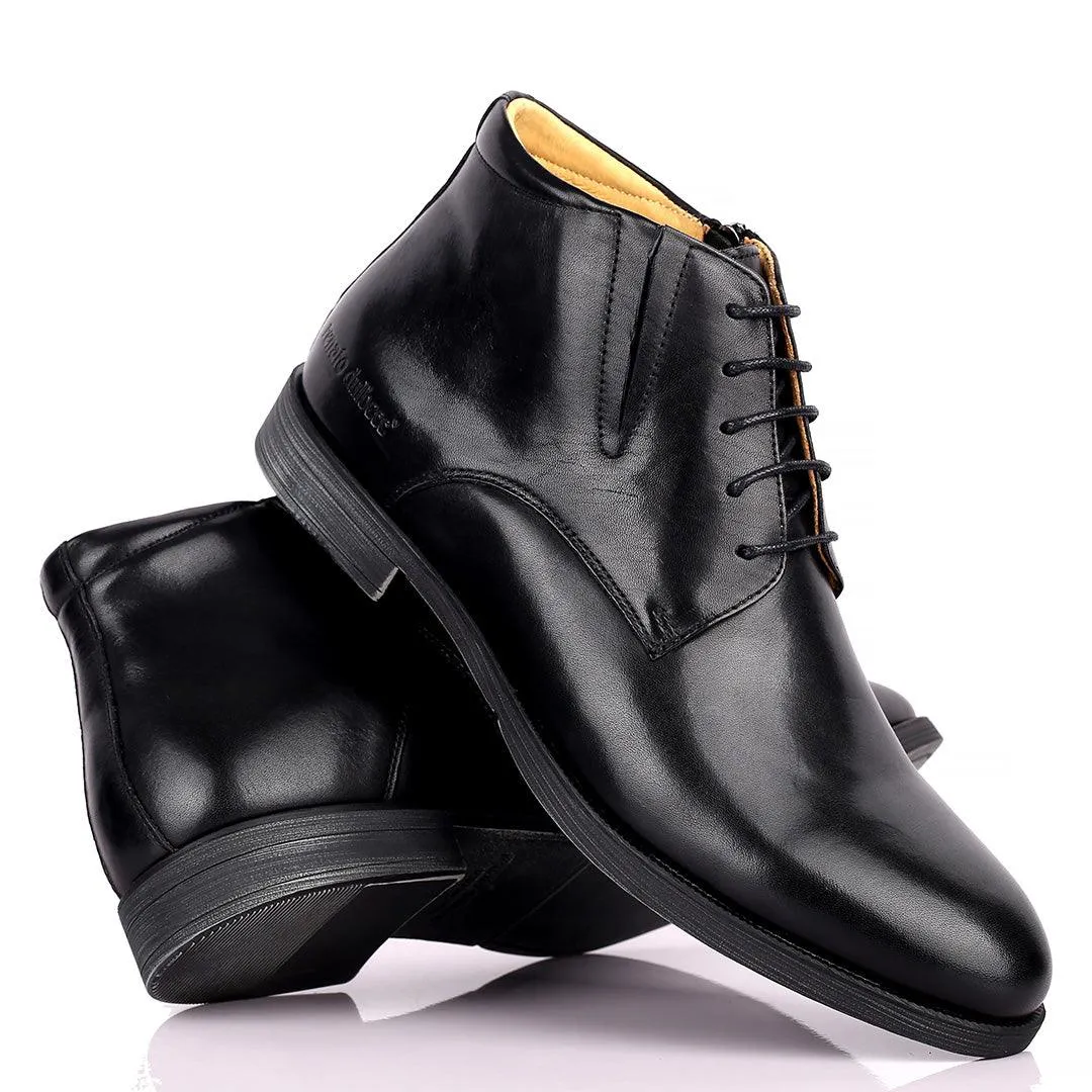 Renato Dullbeee High Ankle Lace Up Black Formal Shoe