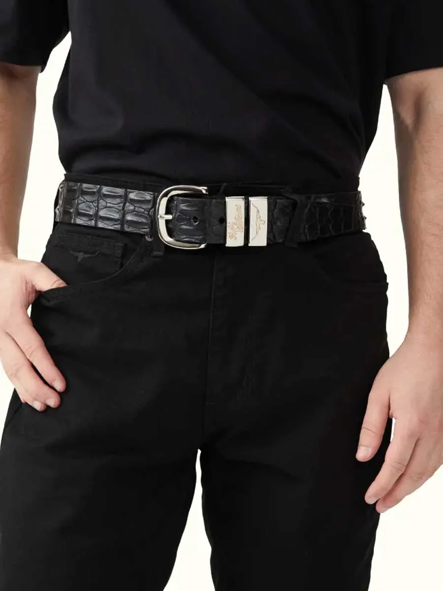 RM WILLIAMS Saltwater Crocodile Belt - Men's 1.5" - Black