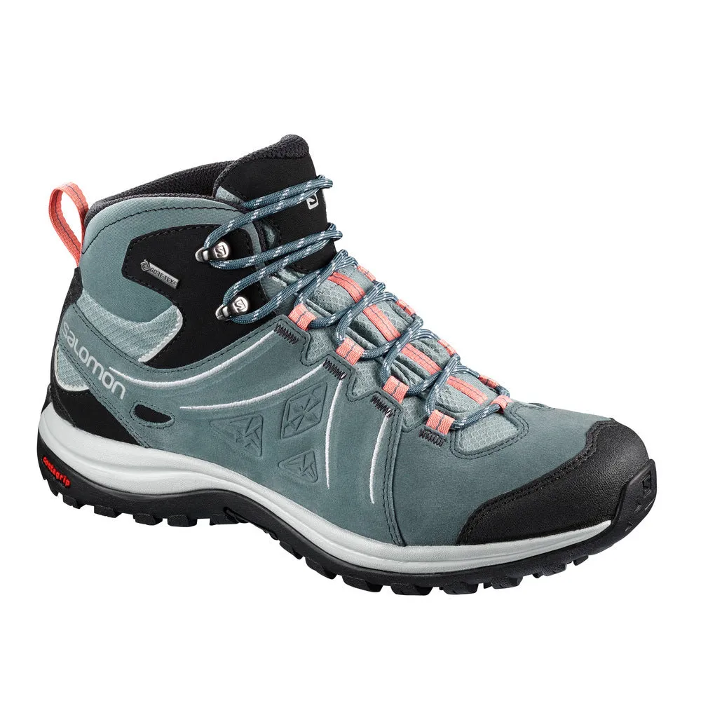 Salomon Womens Ellipse 2 Mid GTX Waterproof Leather Hiking Boots Size 9.5