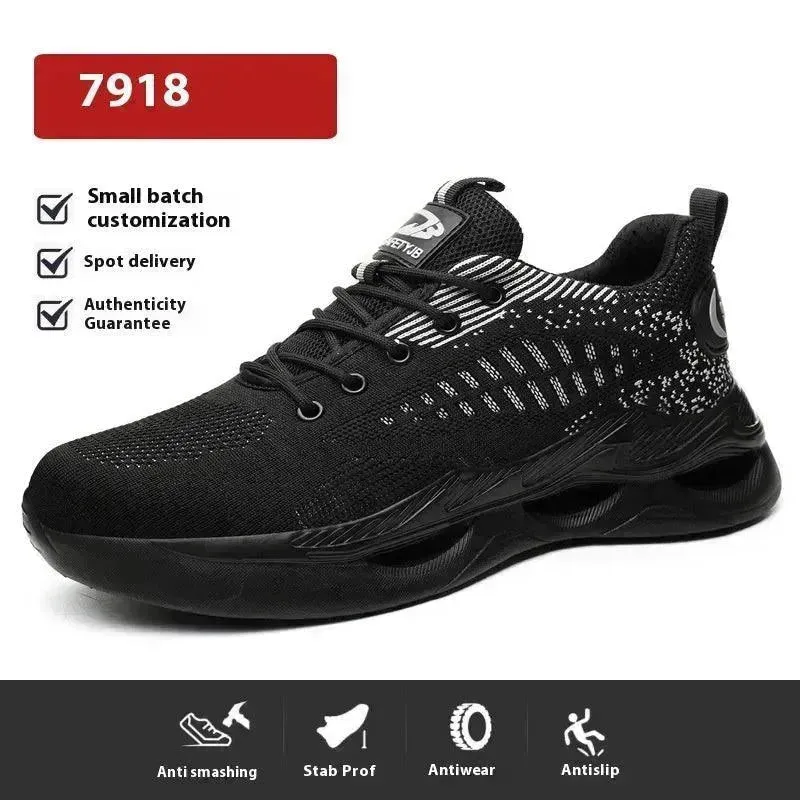 Smash and Puncture Resistant Steel Toe Shoes, Unisex Comfortable Work Safety Shoes, Lightweight Outdoor Adventure Safety Sneakers, Breathable Upper Labour Protection Shoes