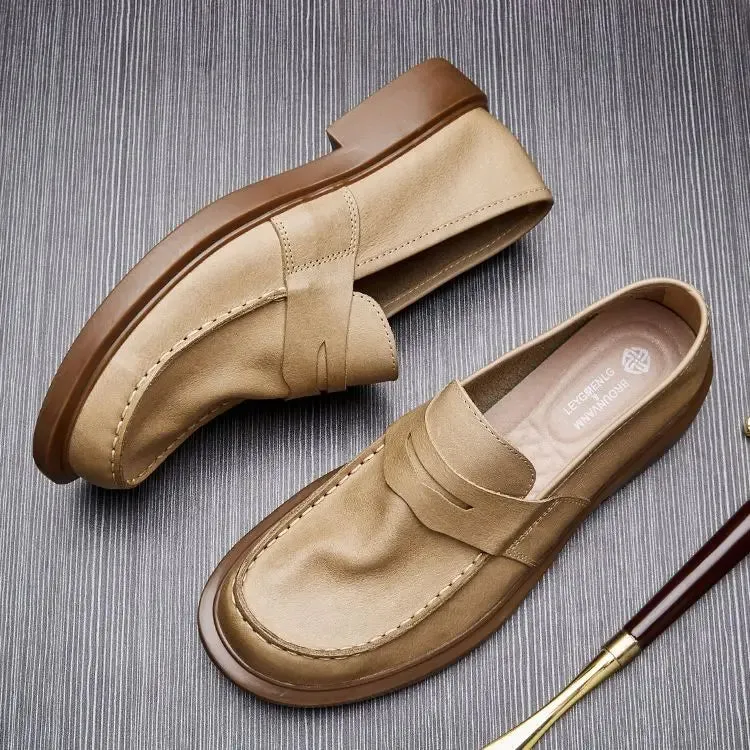 Solid Soft Genuine Leather Loafers