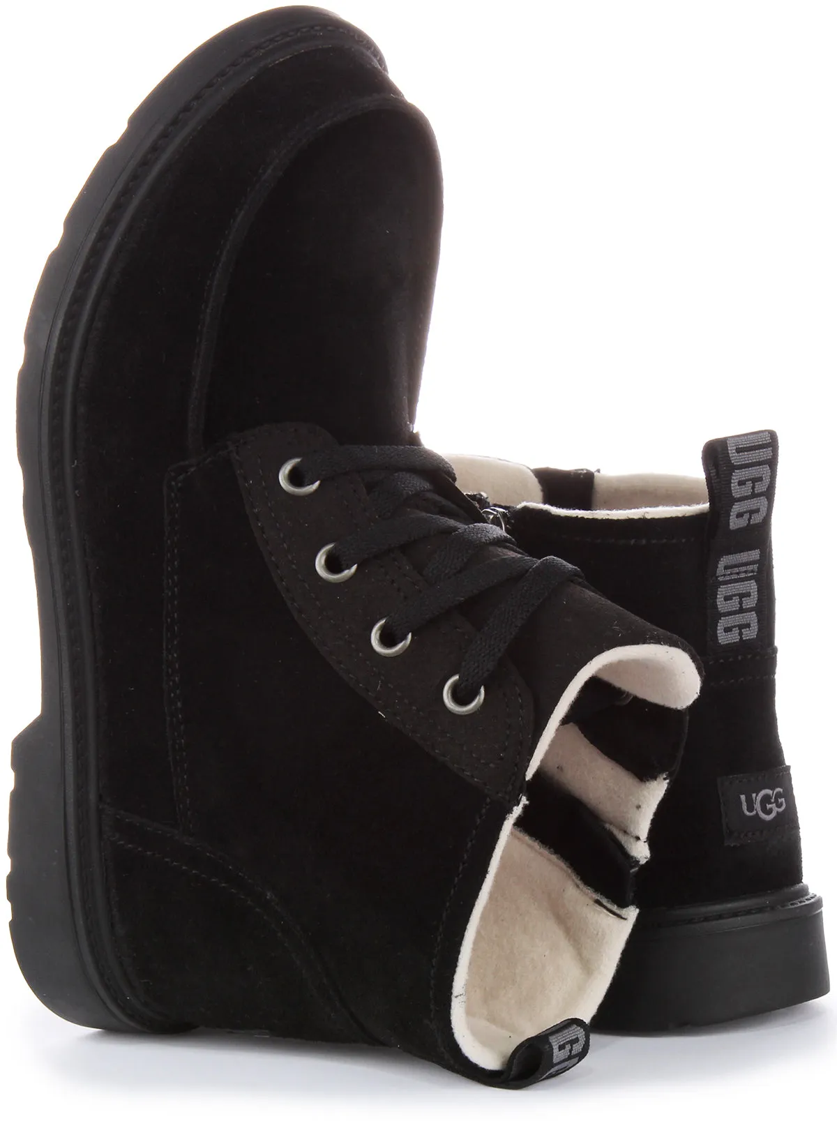 Ugg Australia K Chelham In Black Suede For Kids