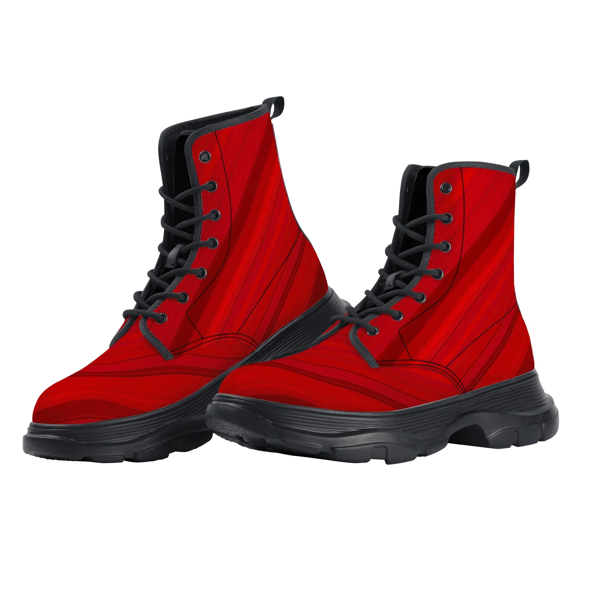 Unisex Chunky Boots - Red