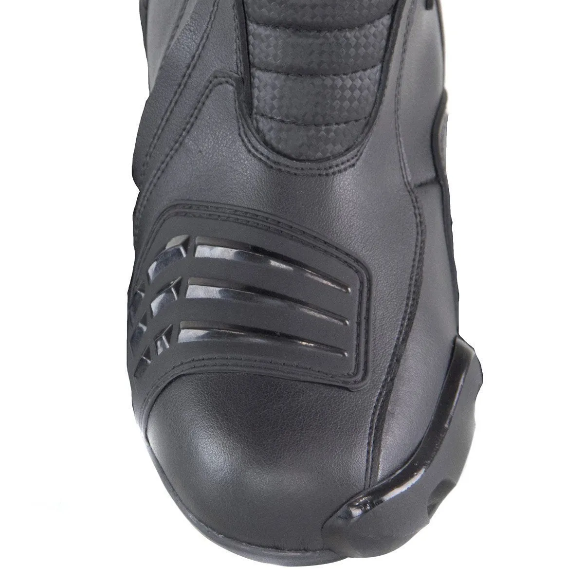 Vulcan V300 Men's Velocity Black Leather Motorcycle Racing Sport Boots with Shift Protection