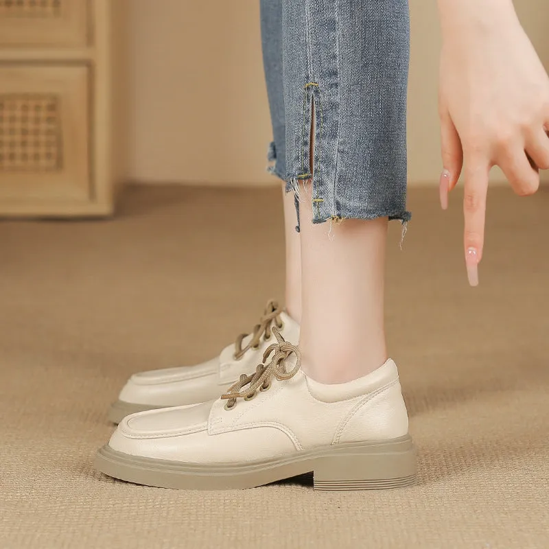 Women Minimalist Casual Soft Lace-up Loafers