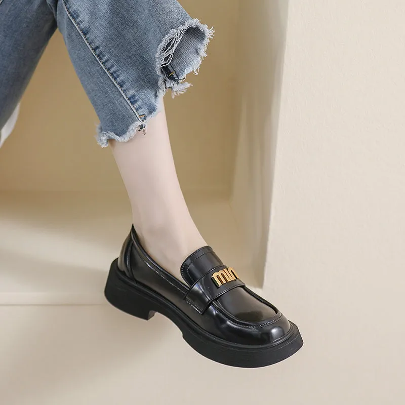 Women Retro Casual Metal Soft Loafers