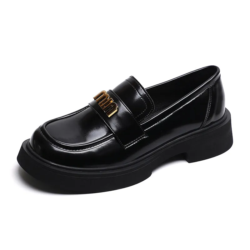 Women Retro Casual Metal Soft Loafers