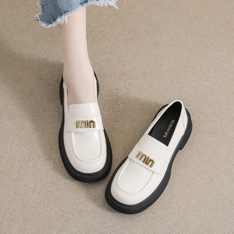 Women Retro Casual Metal Soft Loafers