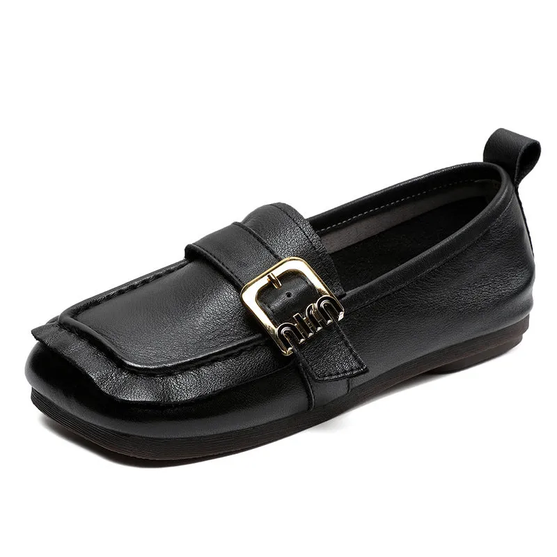 Women Retro Leather Soft Casual Loafers