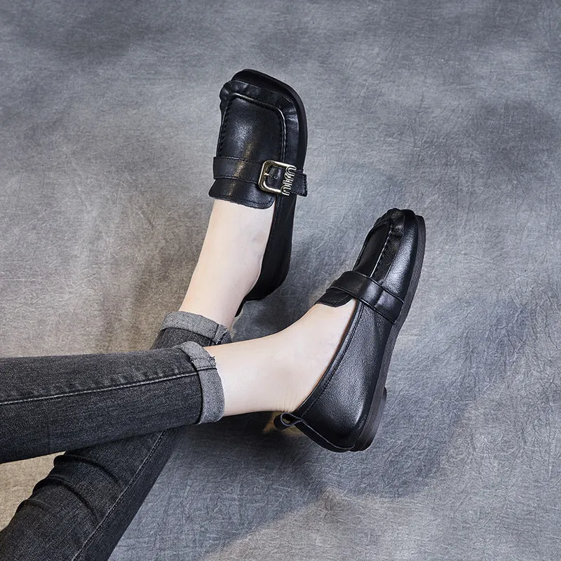 Women Retro Leather Soft Casual Loafers