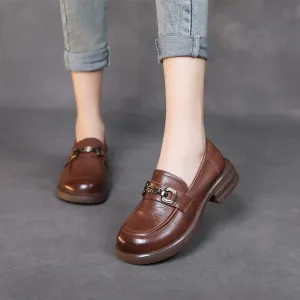 Women Retro Soft Leather Casual Loafers