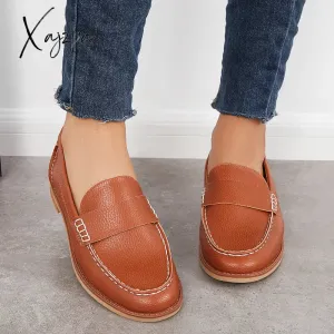 Xajzpa - Women's Retro Round Toe Loafers Casual Daily Flat Shoes